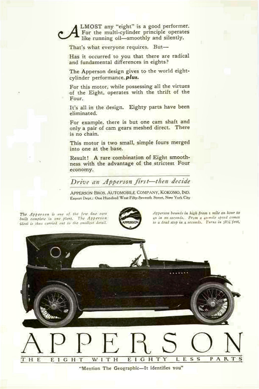 1920 Haynes-Apperson Auto Advertising